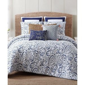 Oceanfront Resort Indienne Paisley 100% Cotton Duvet Set - FULL / QUEEN - Blue